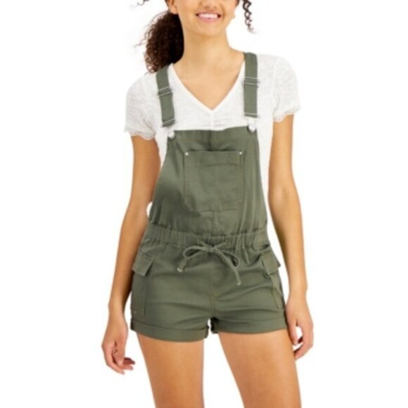 Almost Famous Crave Frame Juniors' Cargo Shortalls Size Medium - Picture 1 of 1